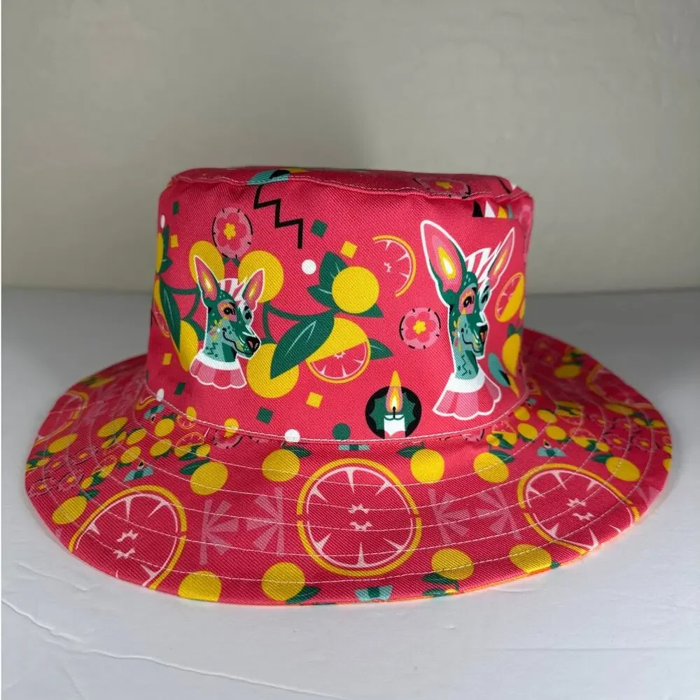 Orange Crush Reversible Bucket Hat Two Sided Unisex Quirky Fisherman Colorful